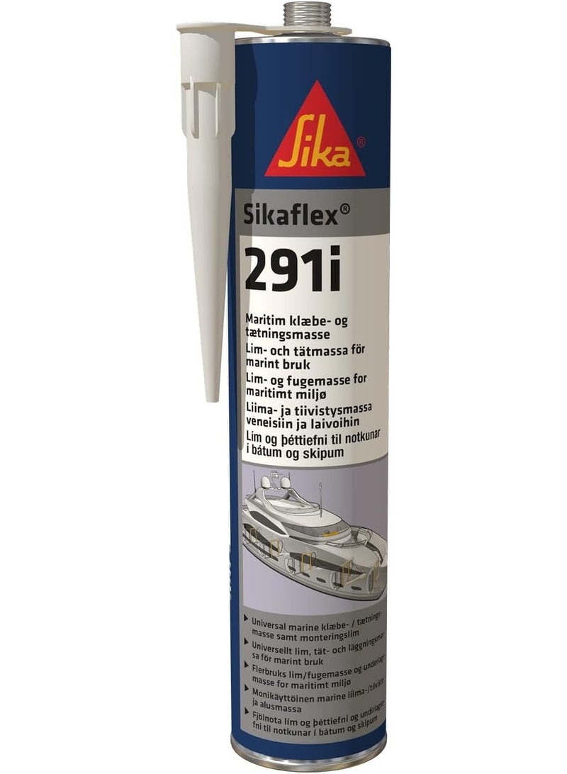 SIKA - Multifunctional Adhesive Sealant For Marine Applications - Sikaflex-291i White - Highly Elastic - Interior Use - For Boats - 300ml Cartridge - Image 1